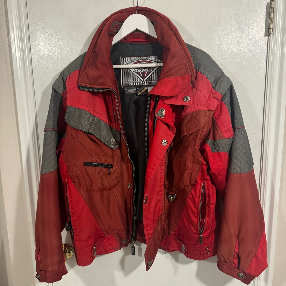Red and Gray Spyder vintage ski jacket/vest